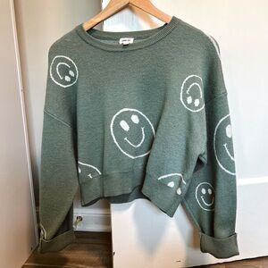 Green Crop Sweater